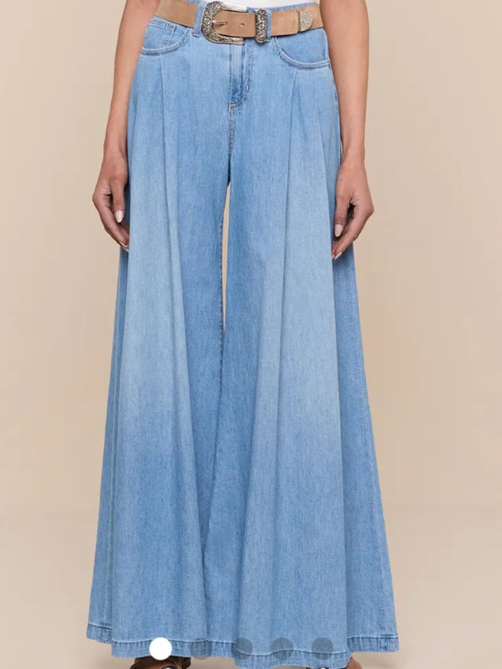 L'Agence Lorenza High-Rise Wide Leg Jeans Light Wash Size 28